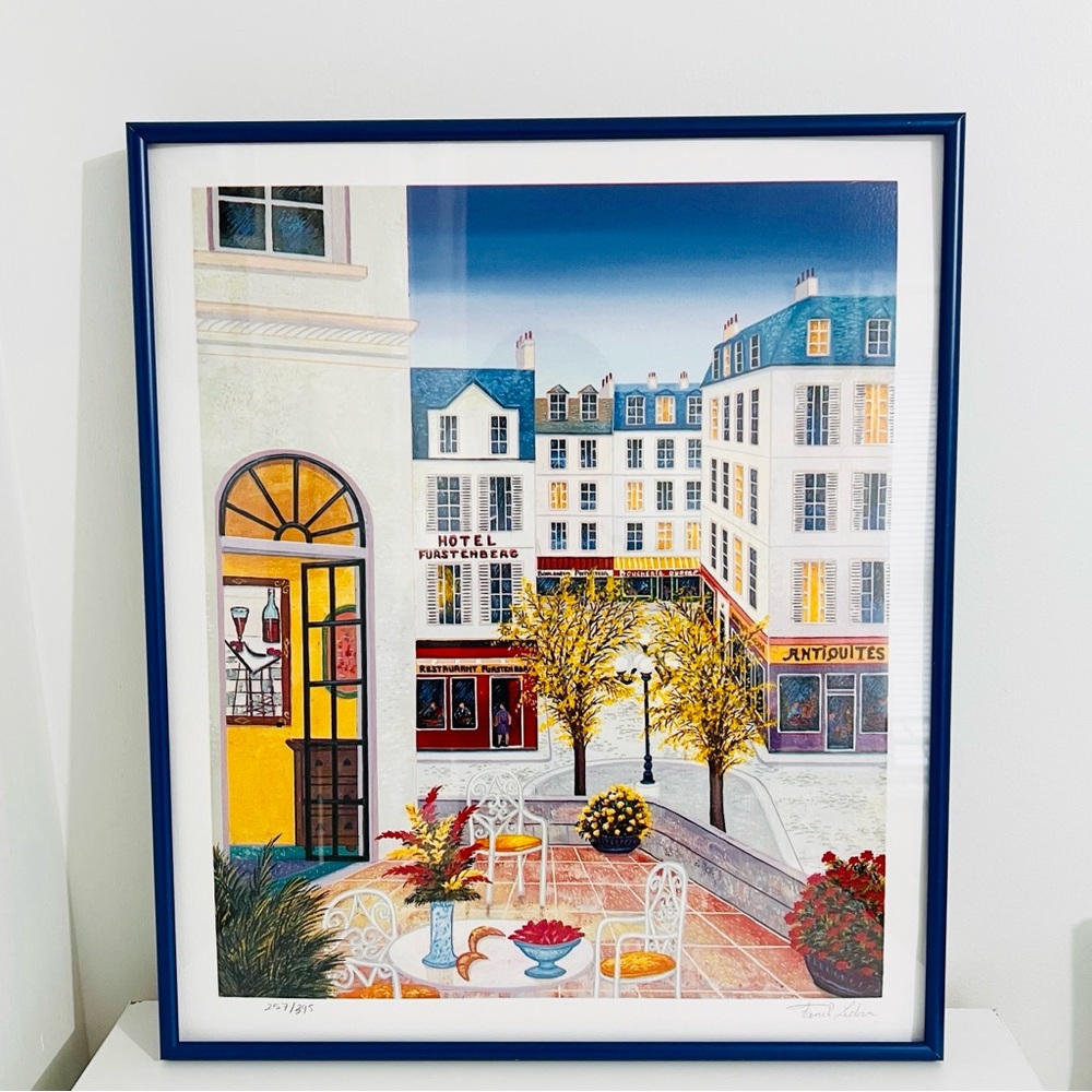 Fanch Ledan Paris Balcony Signed Numbered 257/395 Framed Wall Art
